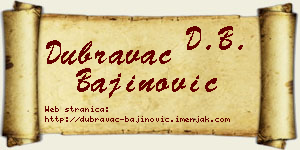 Dubravac Bajinović vizit kartica